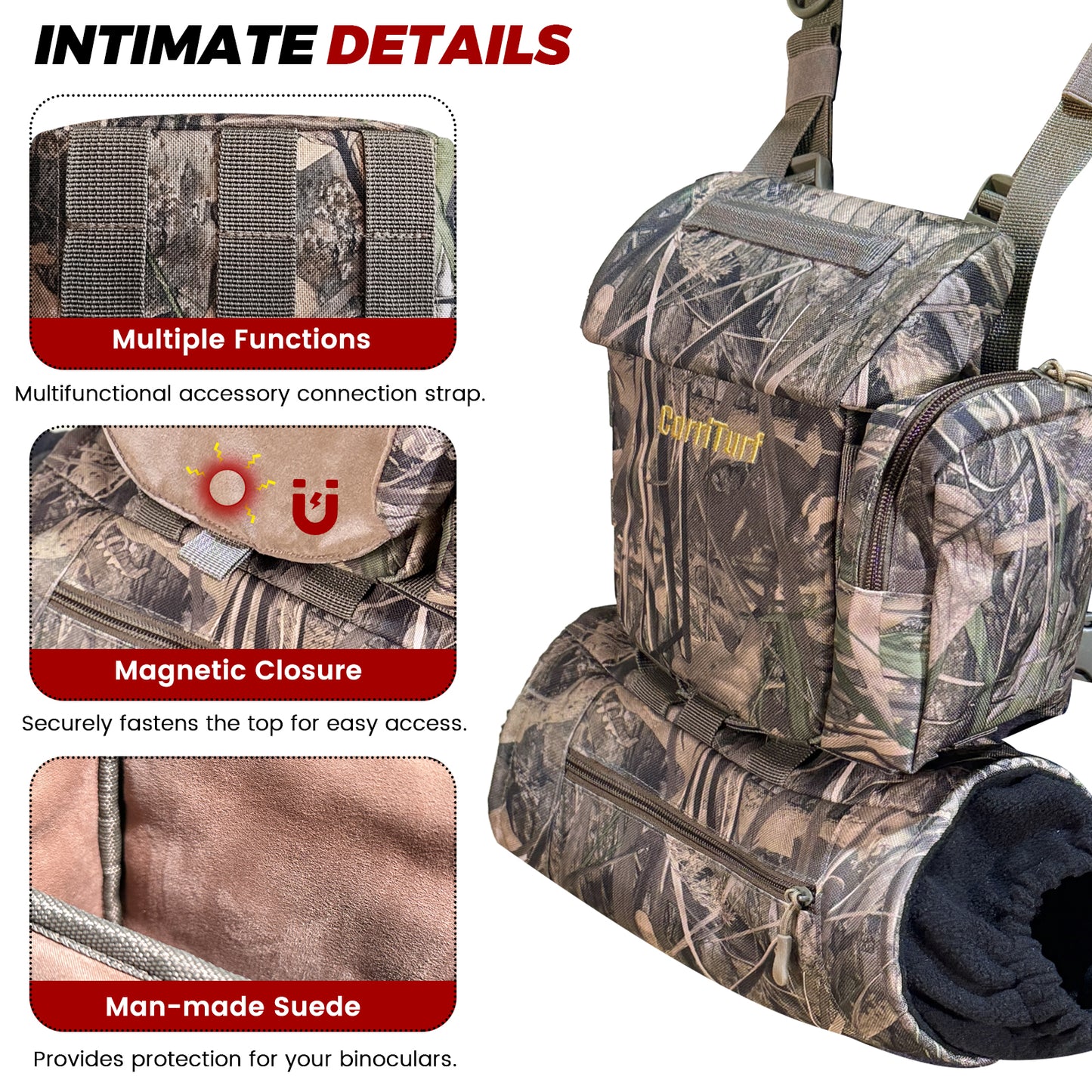 CarriTurf Binocular Harness Chest Bag with Hand Warmer