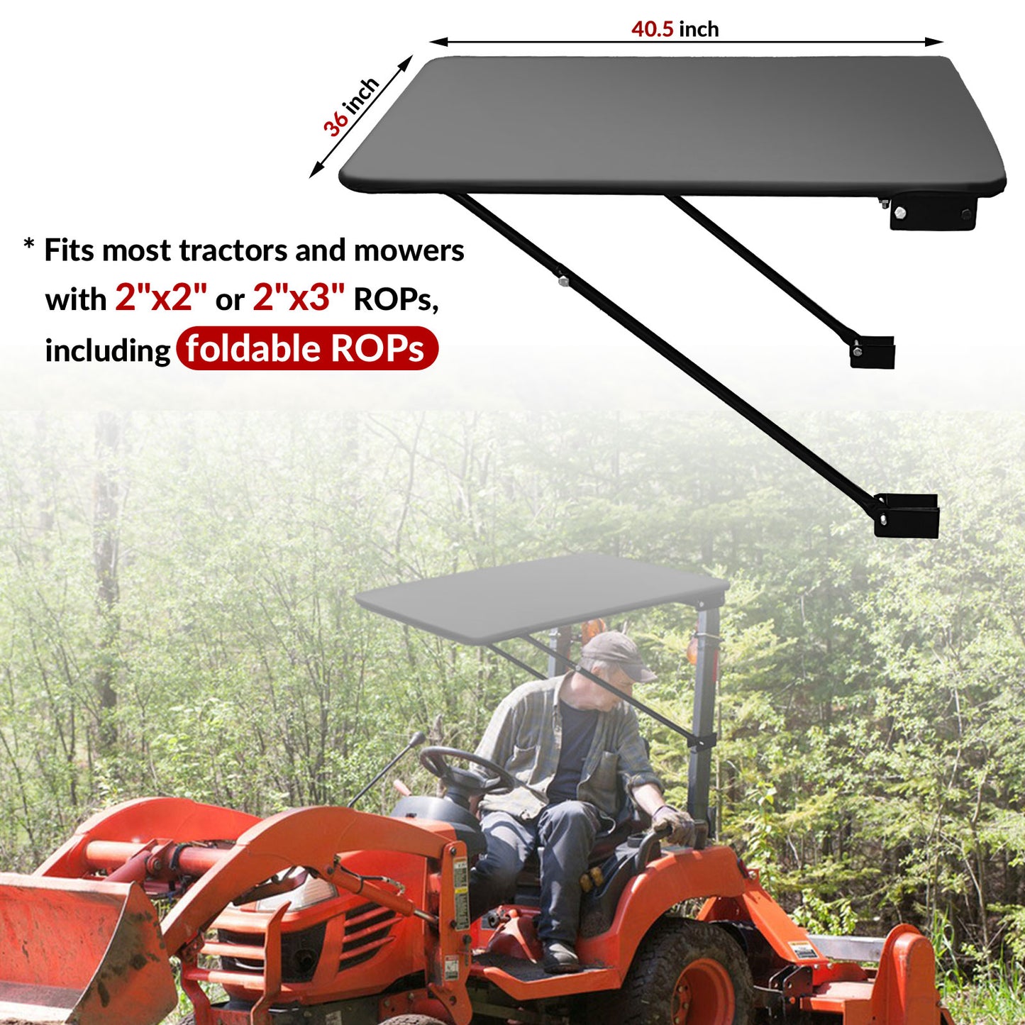 CarriTurf Heavy Duty ROPs Tractor & Mower Canopy