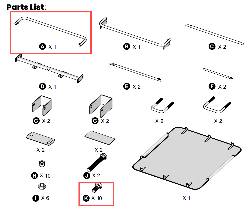 AfterSale - Part A x 1 + Part K x 1