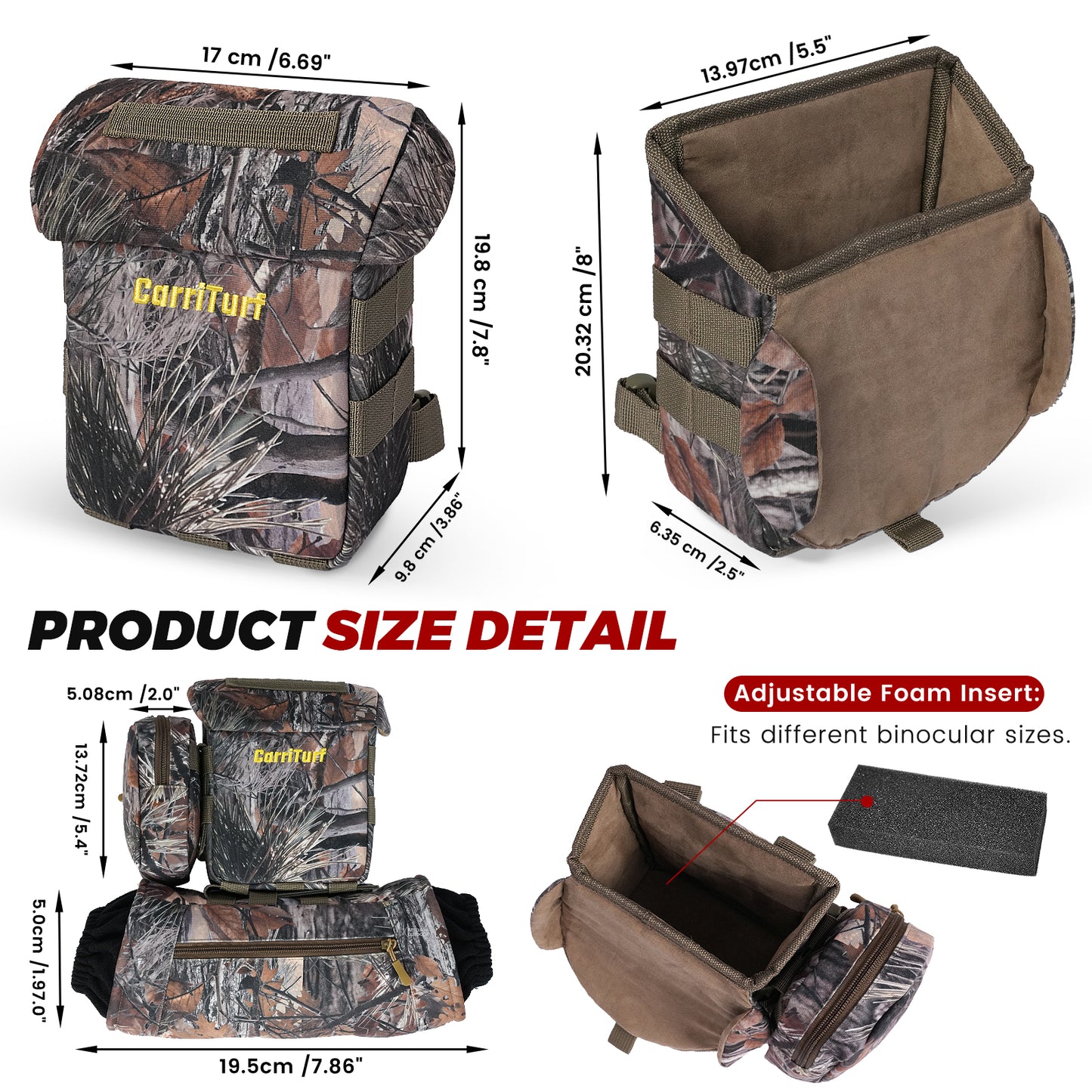 CarriTurf Binocular Harness Chest Bag with Hand Warmer - Waterproof