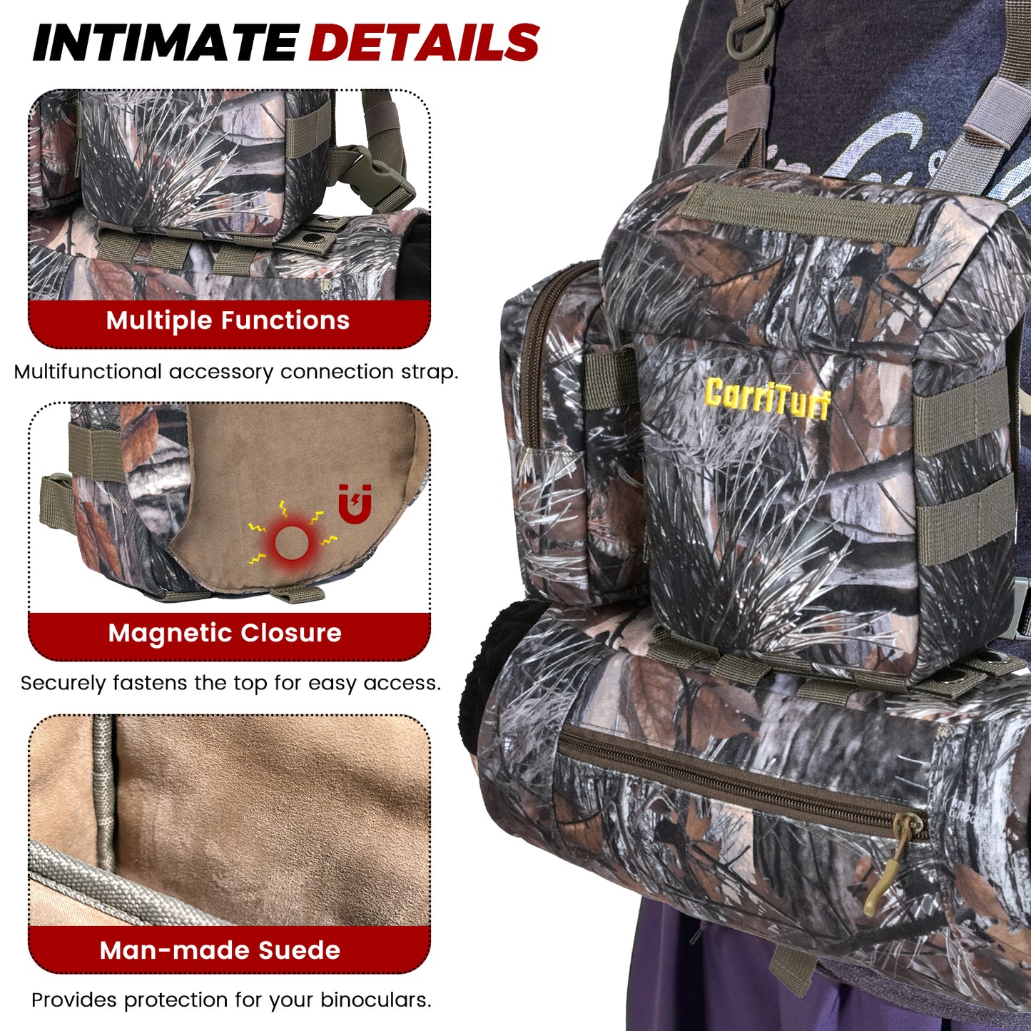 CarriTurf Binocular Harness Chest Bag with Hand Warmer - Waterproof