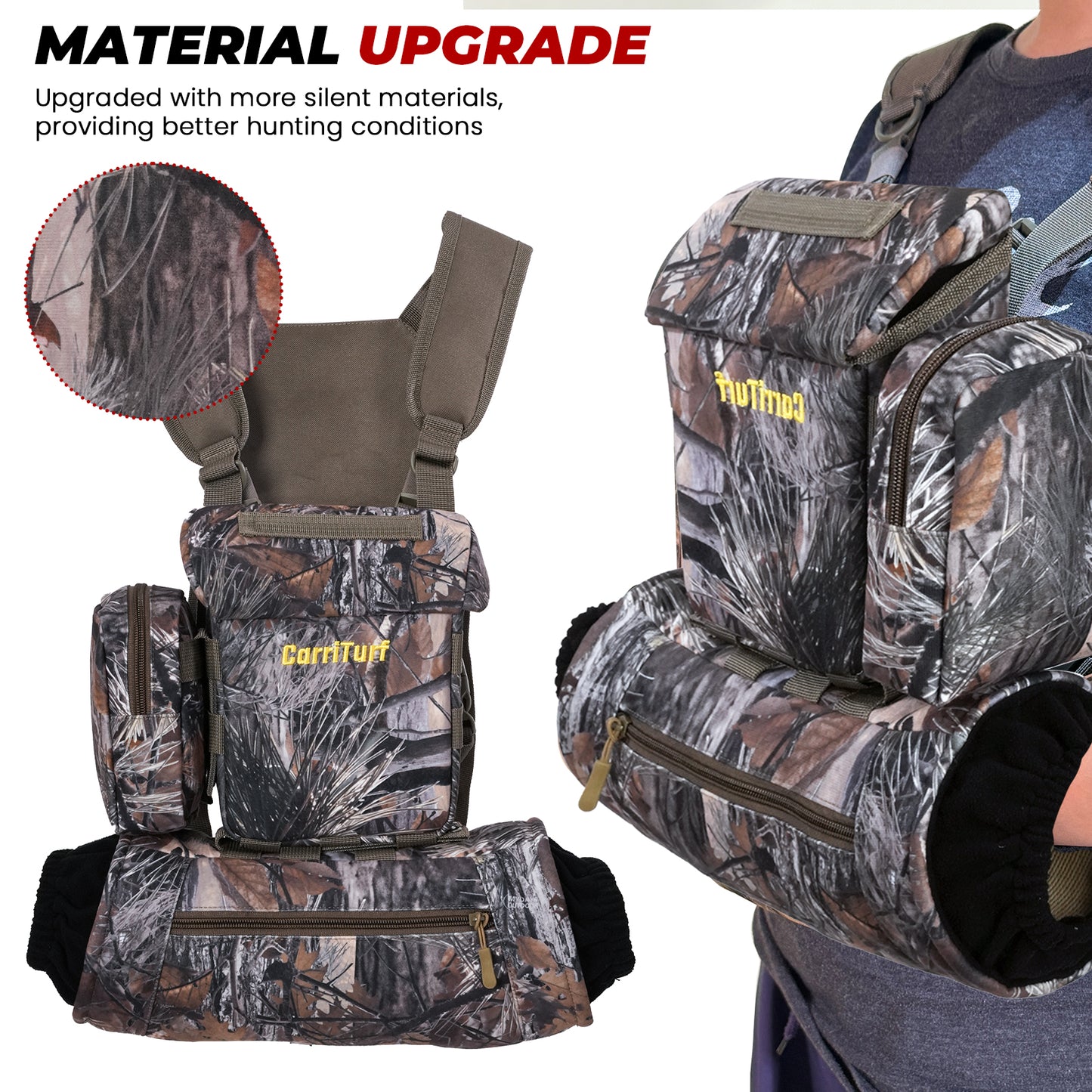 CarriTurf Binocular Harness Chest Bag with Hand Warmer - Waterproof