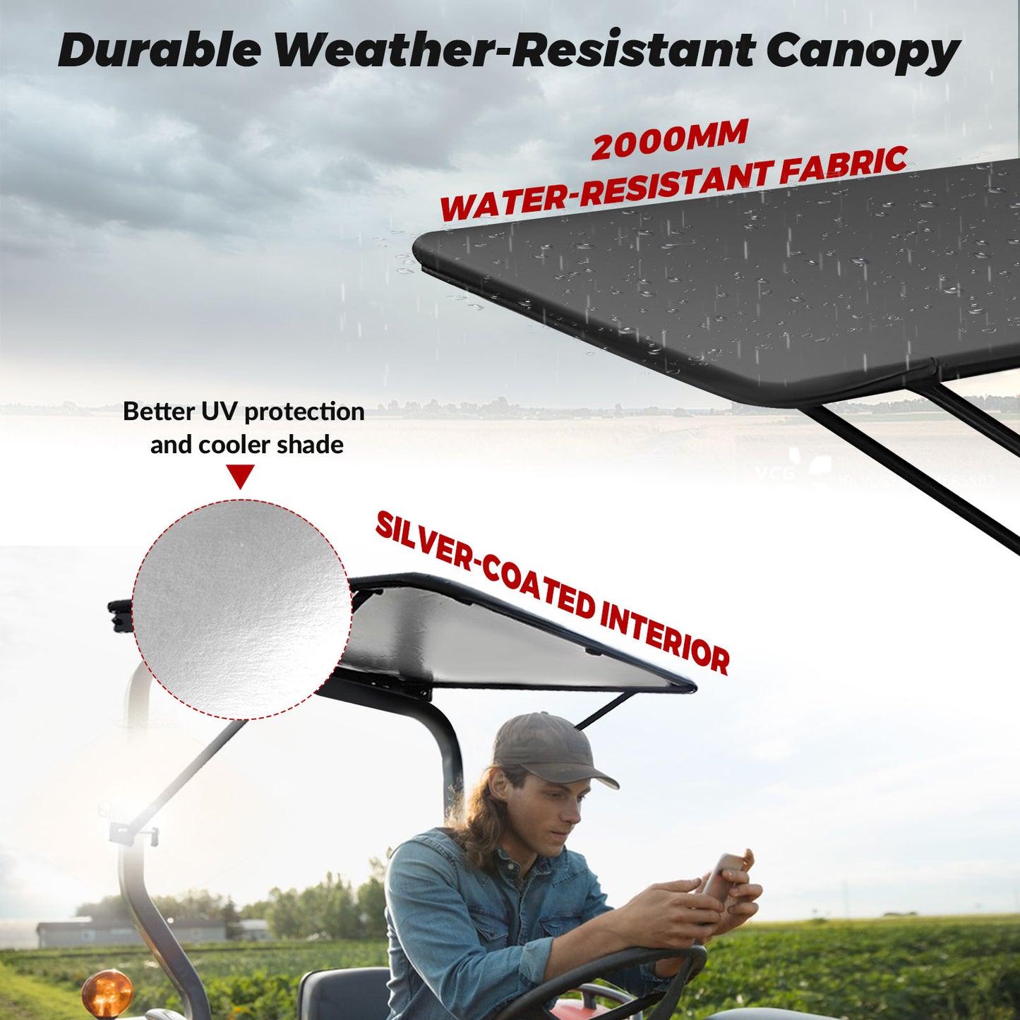 CarriTurf Heavy Duty ROPs Tractor & Mower Canopy