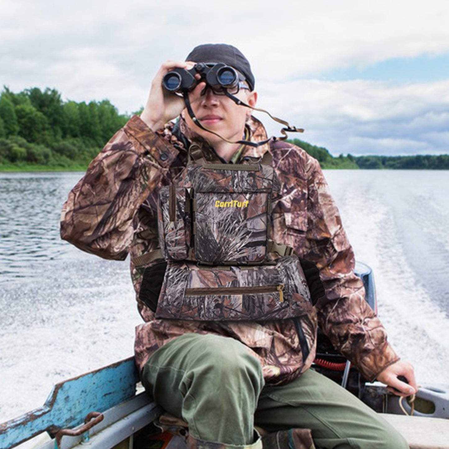 CarriTurf Binocular Harness Chest Bag with Hand Warmer - Waterproof